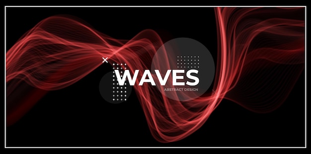 Abstract red lines background Flow dynamic wave Motion visualization Magic vector illustration