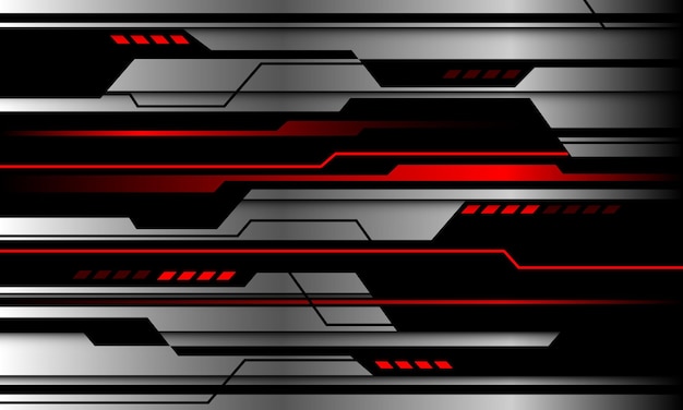 Abstract red metallic light line circuit silver black shadow overlap grey design future technology