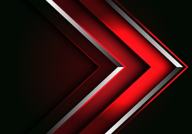 Abstract red silver line arrow direction luxury futuristic background.