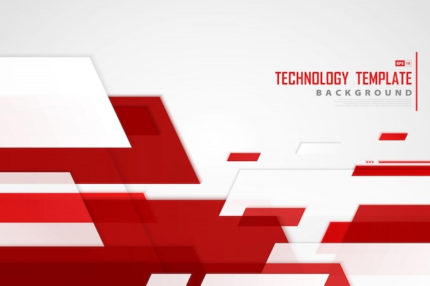 Abstract red stripe lines background of technology template.