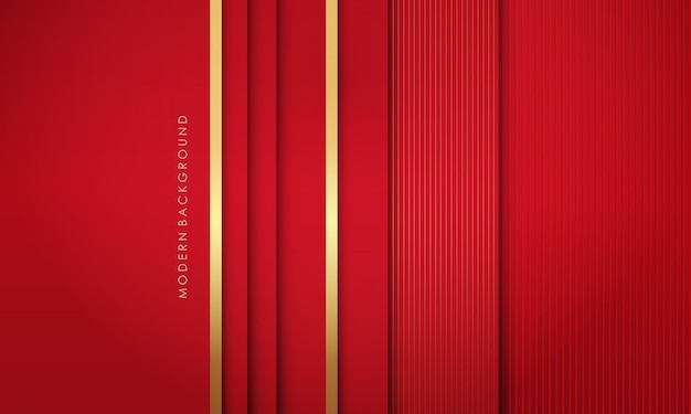 Abstract red with golden luxury color modern background