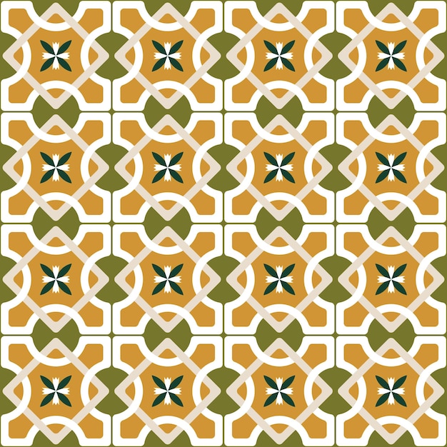 Abstract Retro Geometric Italian Tile Style Vector Seamless Pattern Trendy Fashion Colors Perfect