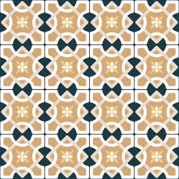 Abstract Retro Geometric Italian Tile Style Vector Seamless Pattern Trendy Fashion Colors Perfect