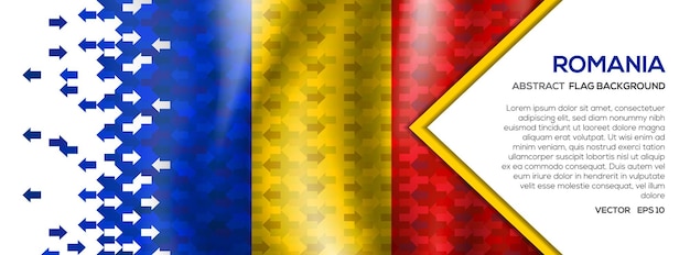 Abstract Romania Flag Banner and Background with Arrow Shape Trading Exchange Investment concept