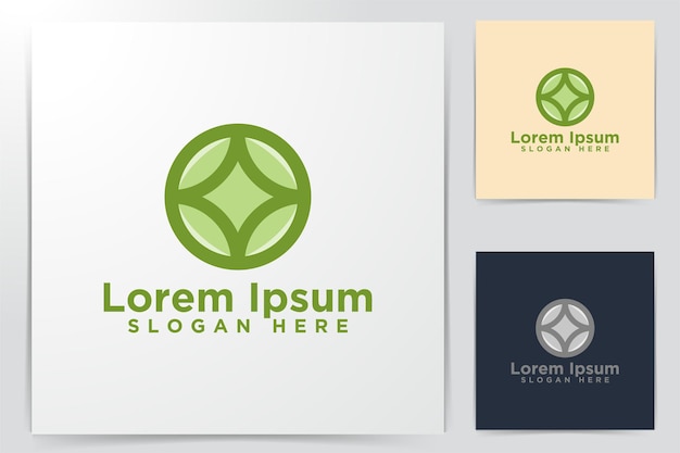 Abstract Roun Leaf Logo Designs Vector Illustration