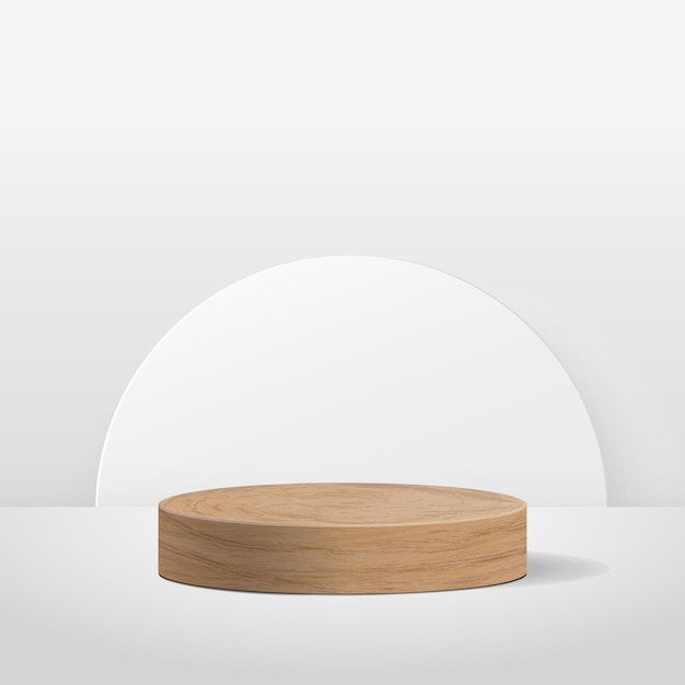 Abstract round display for product  . minimal scene with geometric forms. cylinder wood podium