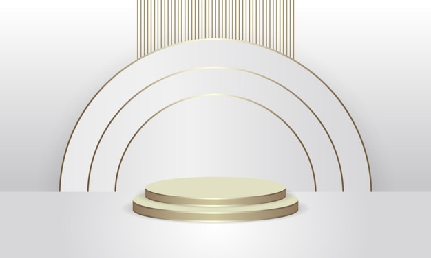 Abstract round display scene for product luxury golden podium