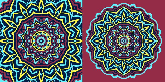 Vector abstract round mandala traditional texture design vintage background for web or print vector element