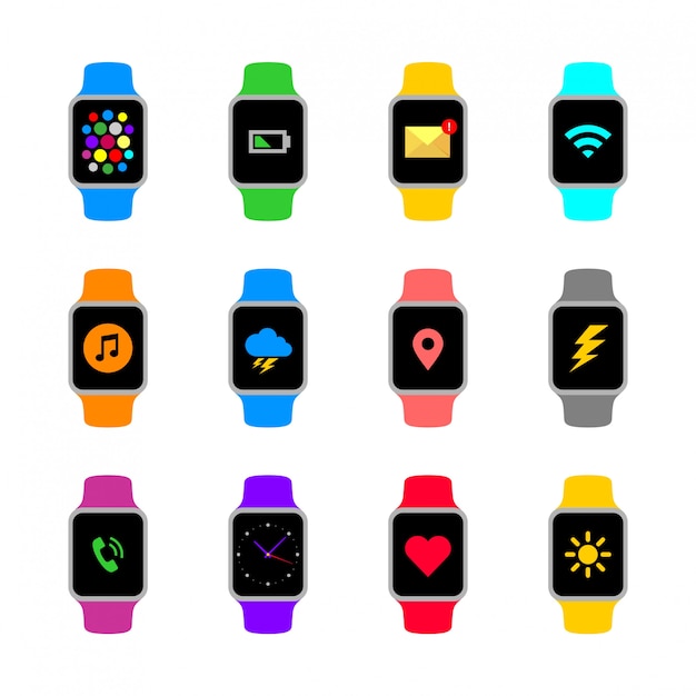 Abstract round smart watch collection