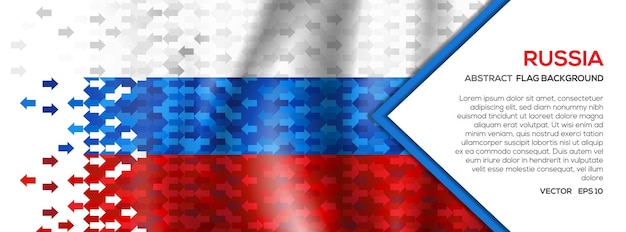 Abstract Russia Flag Banner and Background with Arrow Shape Trading Exchange Investment concept