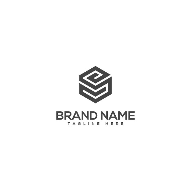 Abstract S letter box logo with polygon style