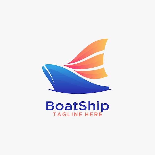 Abstract sailboat logo design