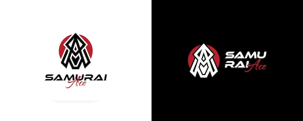 Abstract Samurai Logo with Initial Letter A Samurai Head Logo Suitable for Mascot Emblem or Business Logo