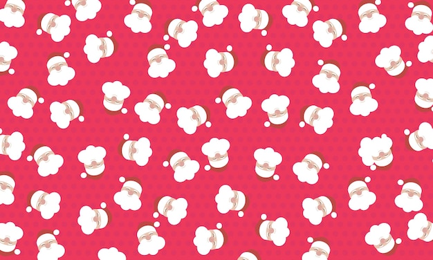 Abstract santa claus pattern on pink halftone background. Design for gift wrap.