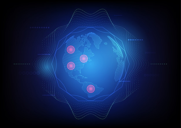 Abstract satellite global technology, search location system