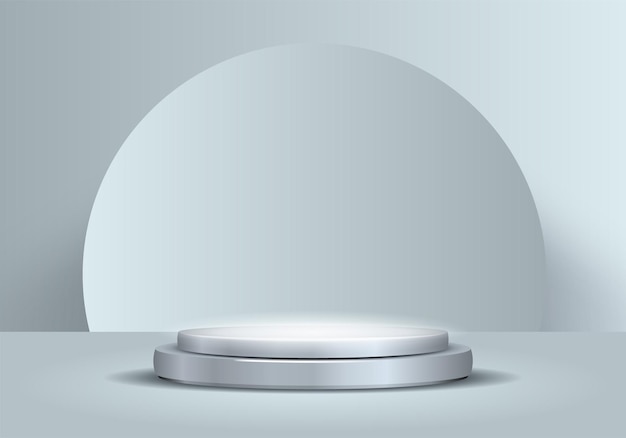 abstract scene with podium in gray background show cosmetic