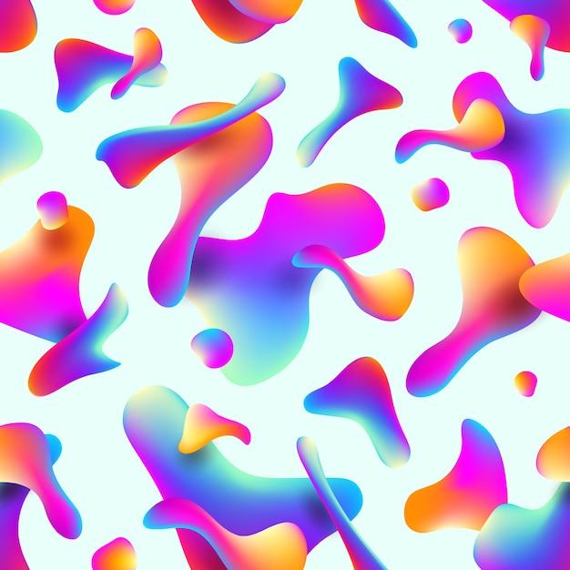 Abstract seamless background with multicolored fluid drop shapes