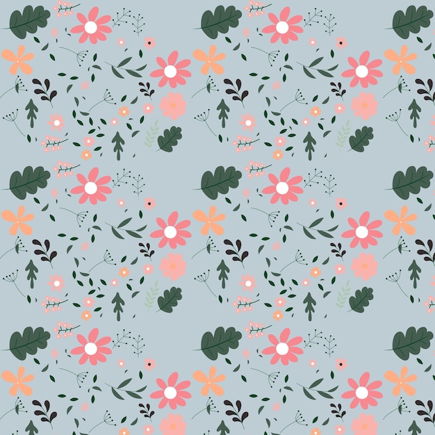 Abstract Seamless beautiful floral leaves pattern flat background