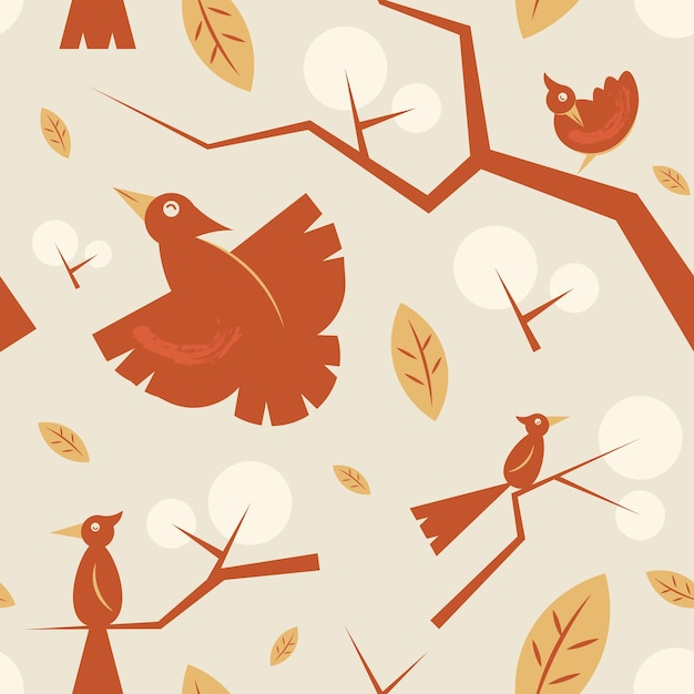 Abstract Seamless Bird Pattern