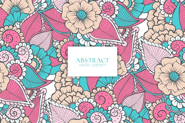 Abstract Seamless Floral Pattern in vector