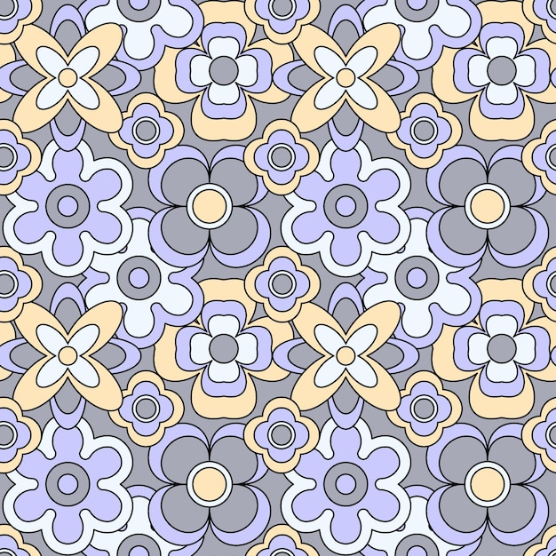 Abstract seamless groovy flower background