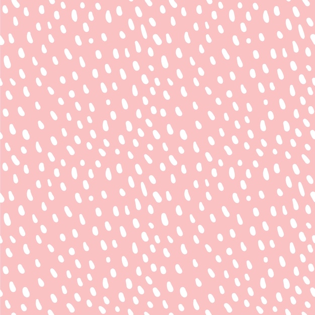 Vector abstract seamless hand drawn pattern with white dots on a pink background