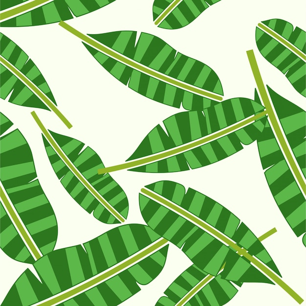 Abstract seamless pattern banana leaves