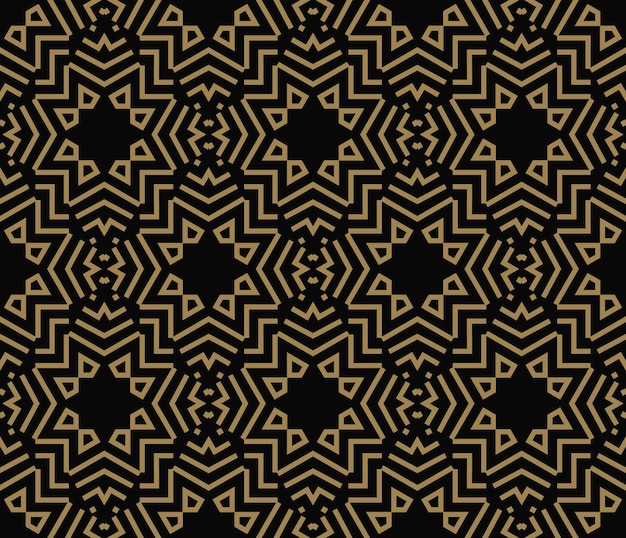 Abstract seamless pattern Geometric line gold ornament Ornamental stylish background