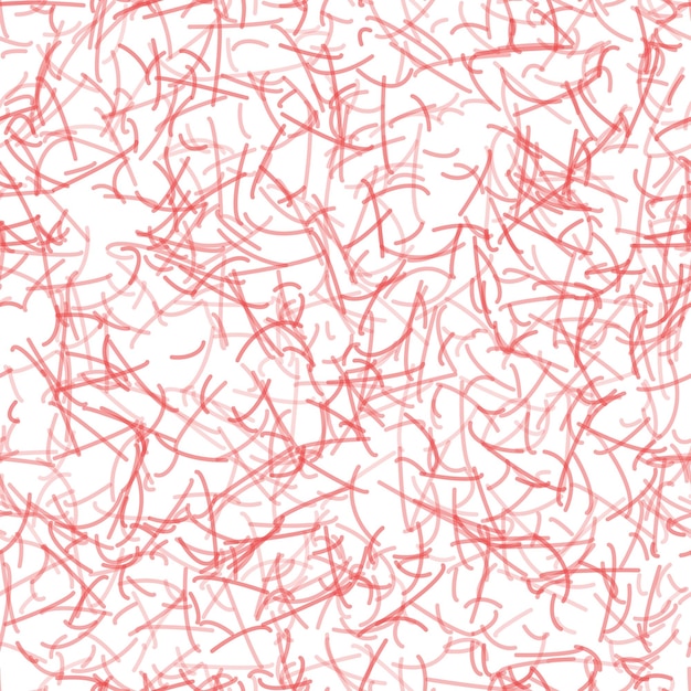 Abstract seamless pattern of randomly arranged curves in red colors