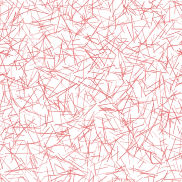 Abstract seamless pattern of randomly arranged lines in red colors