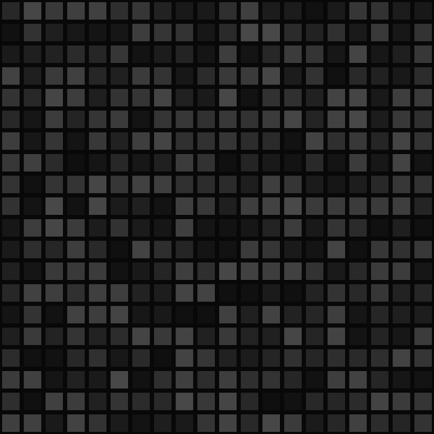 Abstract seamless pattern of small squares or pixels in gray and black colors