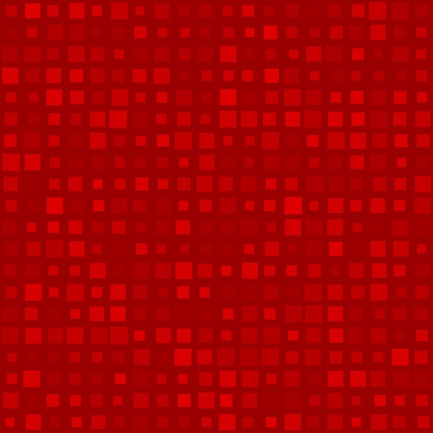 Abstract seamless pattern of small squares in various sizes or pixels in red colors