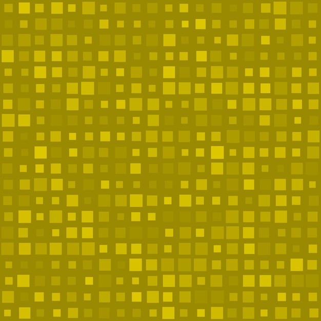 Abstract seamless pattern of small squares in various sizes or pixels in yellow colors