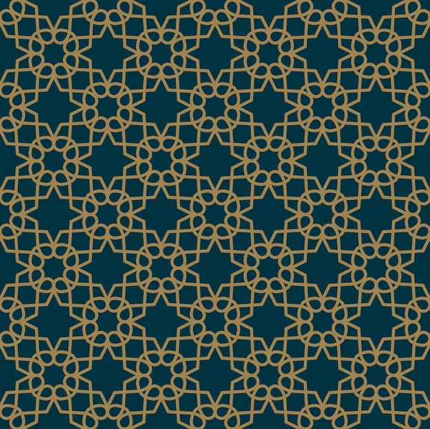 Abstract seamless pattern Vector seamless pattern Repeating geometric ornament luxury gold blue color