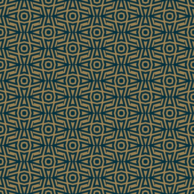 Abstract seamless pattern Vector seamless pattern Repeating geometric ornament luxury gold blue color