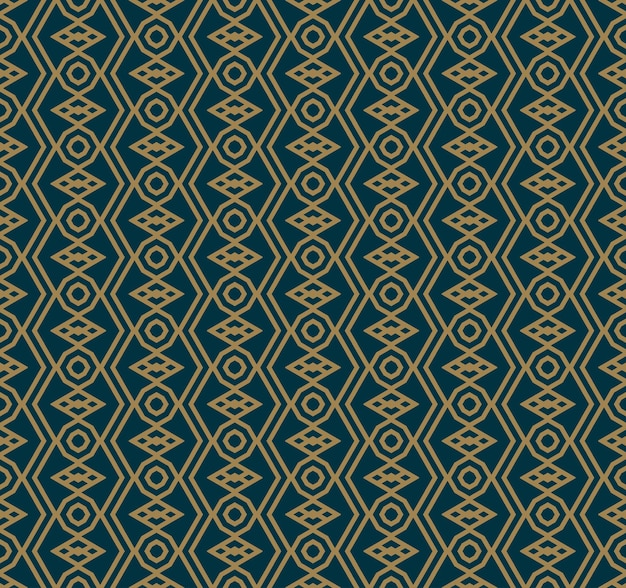 Abstract seamless pattern Vector seamless pattern Repeating geometric ornament luxury gold blue color