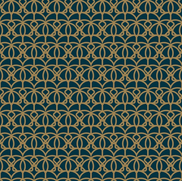 Abstract seamless pattern Vector seamless pattern Repeating geometric ornament luxury gold blue color