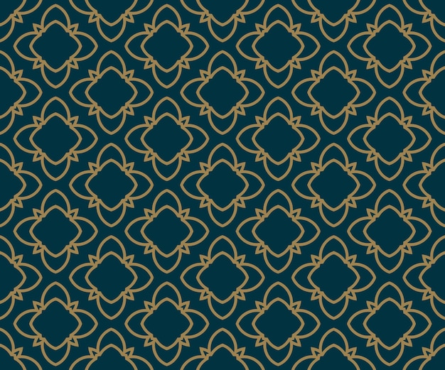 Abstract seamless pattern Vector seamless pattern Repeating geometric ornament luxury gold blue color