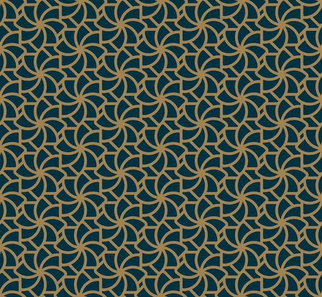 Abstract seamless pattern Vector seamless pattern Repeating geometric ornament luxury gold blue color