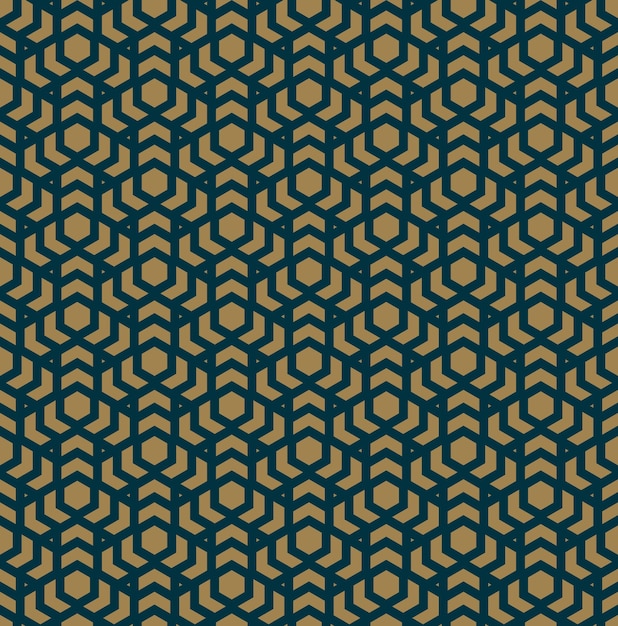 Abstract seamless pattern Vector seamless pattern Repeating geometric ornament luxury gold blue color