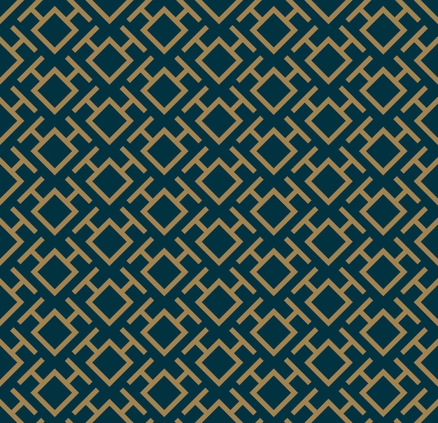 Abstract seamless pattern Vector seamless pattern Repeating geometric ornament luxury gold blue color