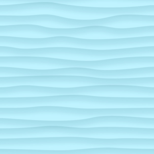 Abstract seamless pattern of wavy lines with shadows in light blue colors