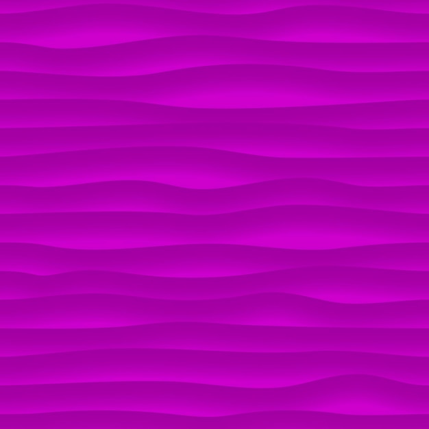 Abstract seamless pattern of wavy lines with shadows in purple colors