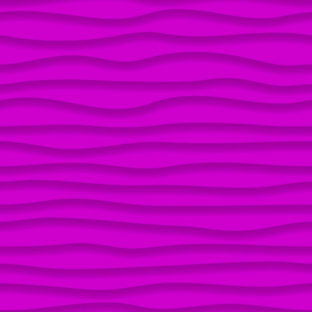 Abstract seamless pattern of wavy lines with shadows in purple colors