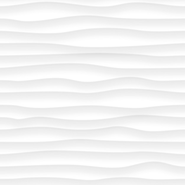 Abstract seamless pattern of wavy lines with shadows in white and gray colors