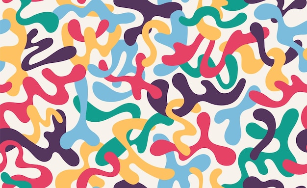 Abstract seamless pattern with doodle paint shapes vector