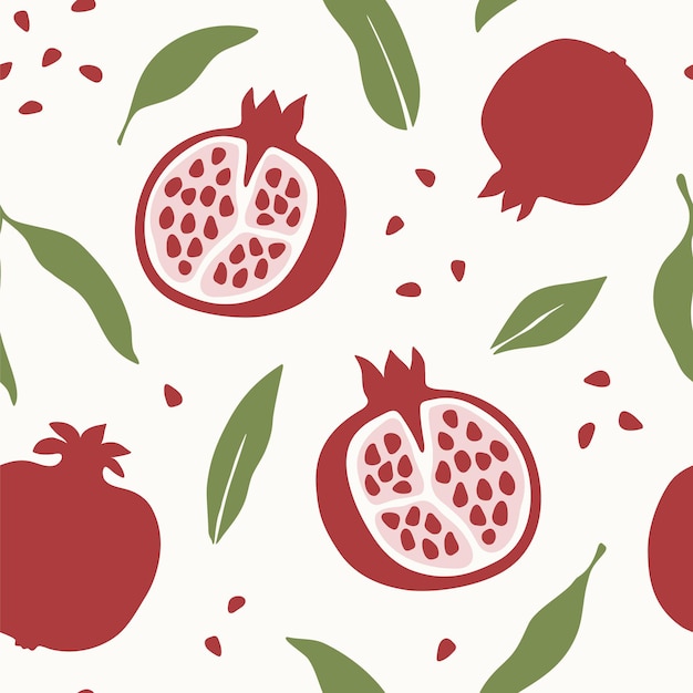 Abstract seamless pattern with pomegranates