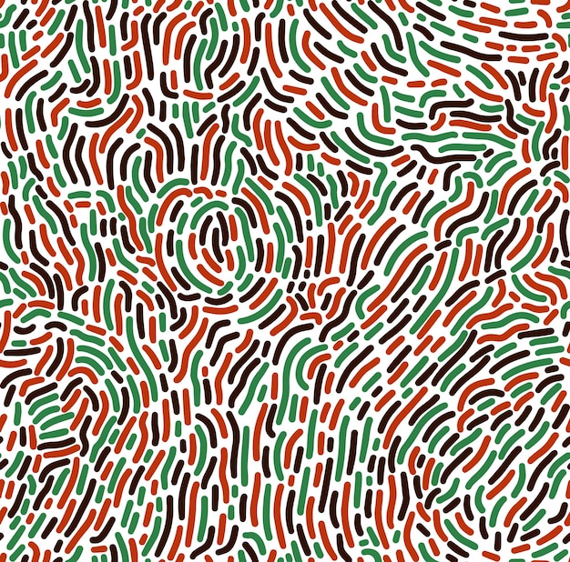 Abstract seamless pattern with random dashed lines in traditional African colors Kwanzaa background