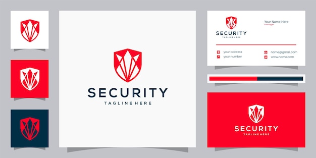 Abstract security logo design and business card