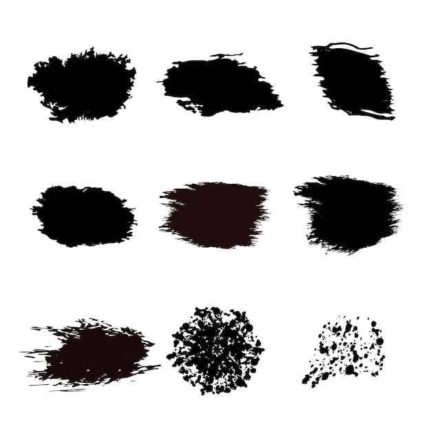 Abstract set of ink splatters Isolated vector illustration for your web design